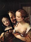 Hans von Aachen Joking Couple painting